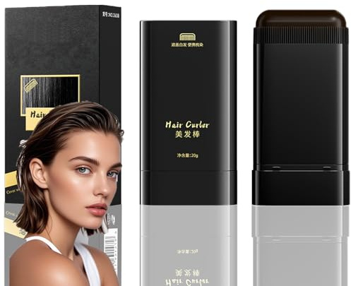 Portable Hair Dye Comb for Grey Coverage & Root Touch Up - Waterproof Instant Colour Stick with Built-in Applicator for Men and Women Wash-Free Non-Fading Concealer Pen Brush Chalk (Dark Brown)