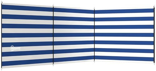 Outsunny 4 Pole Camping Windbreaks Carry Bag 540cm x 150cm | Beach Wind Shield Shelter, Windbreaker, Steel Poles, Outdoor Caravan Privacy Shield