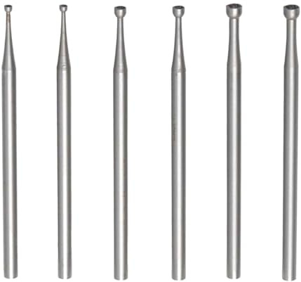 Runt frässtift-set, 6 storlekar, stålrotationsskärarbits, 8,5 cm skaft för smyckestillverkning och träsnideri, silver, 6 stycken