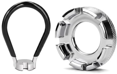 PBAFTY Llave de Radios Bicicleta Kit de 2 Piezas, Herramienta de Centrado de Rueda con Llave de 8 Ranuras y Llave Negra, Accesorios de Reparación para MTB, Carretera y Ciclismo Urbano