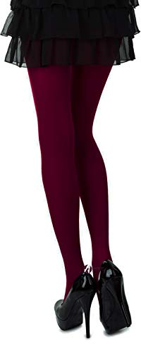SENTELEGRI Colourful Opaque 60 Denier Tights, 30 Colours, Sizes S-XL (Medium, Burgund)