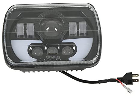 Tbest Phare Carré de Moto, Phare LED Carré 5x7in 90W Projecteur Feux de Croisement IP67 étanche pour Moto de Voiture