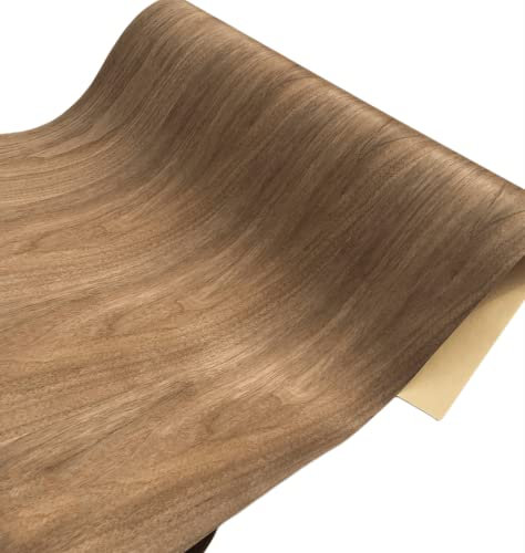 Aibote Feuille de Placage en Bois de Bois de Noyer Noir Naturel(60x250CM) Feuille de Restauration de Meubles pour Vitrine Armoires Tablettes Meubles de Cuisine d'hôtel(AAA Grade)