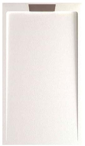 SOULBATH Plato de Ducha Extraplano Antideslizante – Resina Gel Coat - Textura Liso/Piedra – BLANCO - 140x80 - Diseño elegante - Incluye Válvula de desagüe