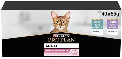 PRO PLAN Delicate Digestion Ocean Fish & Turkey Wet Cat Food 40x85g