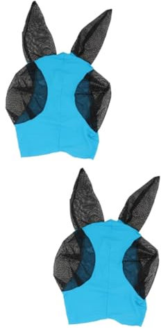 INOOMP 2St Pferdekopf Netz Fliegenprävention Pferdefliege Pferdemaske Ohrmaske Reitmaske Pferdegesichtsmaske Fliegenschutzmaske Kopfschutzmaske Mückenschutzmaske Pferdekopf Mesh