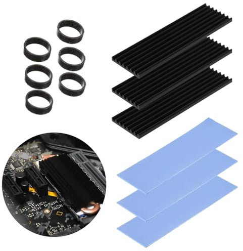 Visxcnu 3 st kylfläns, värmesänkningssats, kylfläns i aluminium, SSD M.2 kylfläns, kylfläns, kylfläns chipset, kylblad