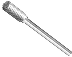 CoCud Tungsten Carbide Rotary Burrs File, 1/8 Shank 5mm Dia, Single Cut Cylinder Shape Rotary Burrs Tool - (Applications: for Metal Carving)