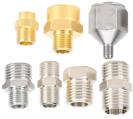 7PCS Airbrush Adapter Set 1/8 tum 1/4 tum BSP Anslutning för Airbrush Kompressorslangkoppling Quick Release Kit Professionell Luftkompressor Levererar Dessa Adaptrar Original Original