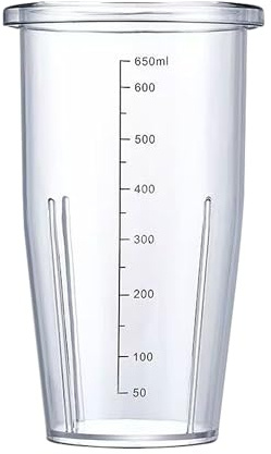 Plastic Measuring Jug 700ml with Lid, Transparent Kitchen Mixing Cup, 23.6oz Blender Beaker, Microwave Safe, Handheld Milk Frother Compatible (Transparent)