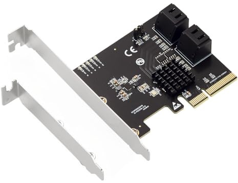 AoQhir Tarjeta controladora RAID PCIe X4 a SATA de 4 puertos 6 Gbps, chip 9236 SATA3.0, adaptador de expansión compatible con RAID 0/1/10 – 4 SATA III disco duro tarjeta PCI Express