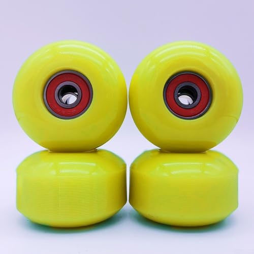 Uppsättning av 4 52 x 32 mm 95A longboard skateboardhjul med ABEC9-lager för förbättrad hållbarhet och gatukryssning (gul)