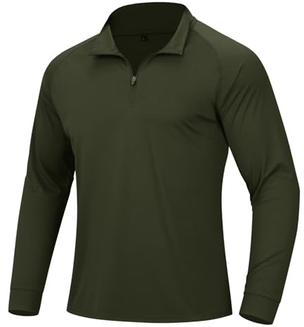 DEHORU Men's 1/4 Zip Long Sleeve Sports Shirts UPF 50+ T Shirt (AG 2XL)