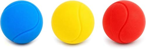 Navoys Soft Foam Sensory Tennis Balls for Kids, Teens & Adults | Lightweight Squeezy Foam Balls | Indoor & Outdoor Play, Throwing, Catching, Bat & Ball Games | Soft Tennis Ball Style Design
