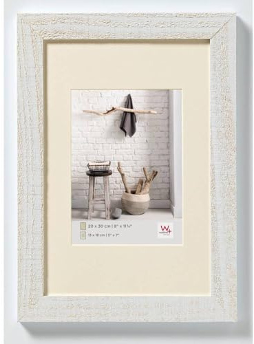 walther design Cornice di Design Bianco Polare 30 x 45 cm con passe-partout, Home Cornice in Legno HO045V