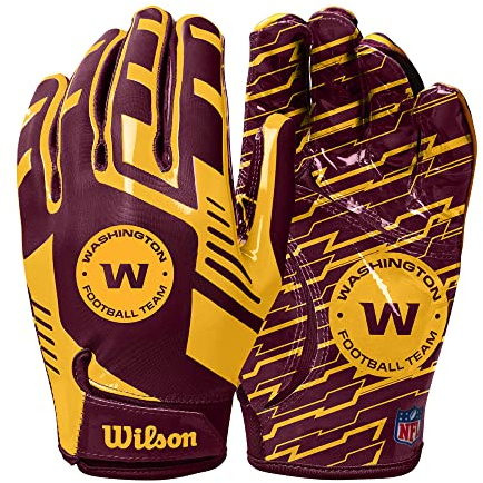 WILSON NFL Stretch Fit Guanti da calcio per adulti, Washington Commander