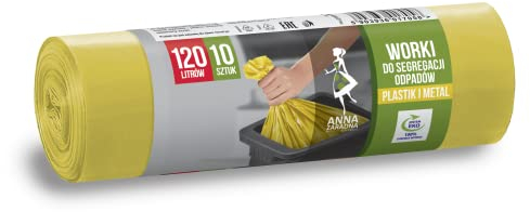 Sacs poubelle ANNA ZARADNA ST-AZ-017058 pour métal et plastique, résistants à la déchirure, 120l | Sac à ordures sac à ordures sac à ordures pour déchets domestiques bureau en film LDPE régénéré épais