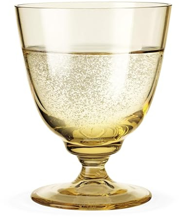 Holmegaard Glas mit Fuß 35 cl Flow aus mundgeblasenem Glas für Getränke, gelb