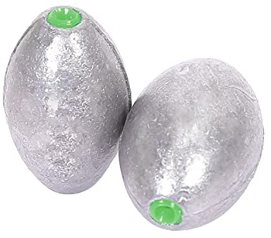 Atibin Removable Egg Lead Fishing Sinkers Saltwater Fishing Oval Sinkers Shot Drop Weight Sinker Set 10pcs 1.4oz
