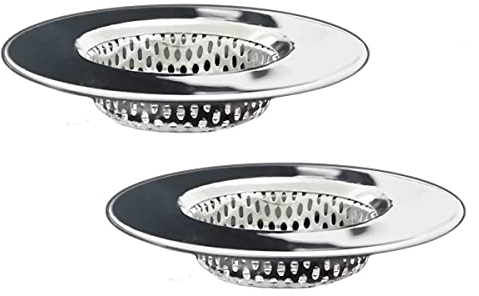 Seatery 2 filtri di scarico per vasca da bagno e doccia, in acciaio inox, per scarichi da 4,4 a 7,6 cm
