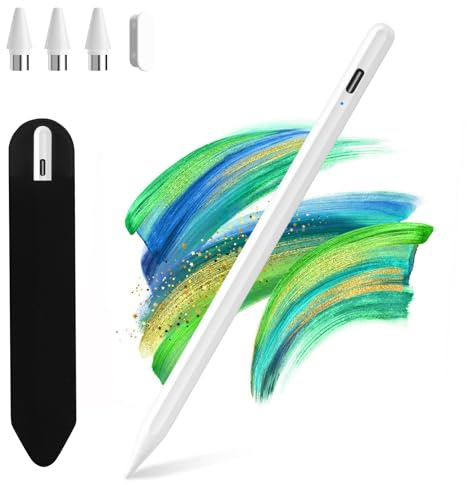 KBCASE Tablet Stift für Alle Android Tablet, Stylus Pen für Samsung/Lenovo/Huawei/XiaoMi/Vivo, 15min Super-Schnellladen, Neigungs Empfindlichkeit und Hohe Präzision, Weiß