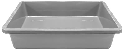 Heavy Duty Large Plastic Potting Tray Rectangle Multi Purpose Garden Greenhouse Plant Pot Tidy Work Table (Length: 64.5cm - Width: 49cm - Height: 12cm) (Grey)