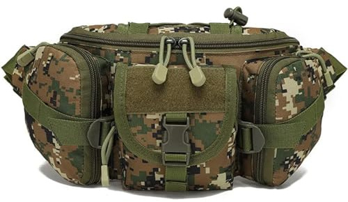Sac banane tactique camouflage militaire pour homme pour sport de plein air, marche, course, randonnée, camping, escalade, trekking, chasse, Jungle Digital, Sac banane militaire