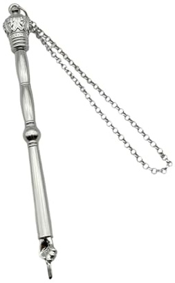 LOVIVER Yad Torah Pointer,Herramienta de lectura bíblica del puntero de,Puntero de mano Yad para inauguración de la Scroll, Cabeza de corona plateada