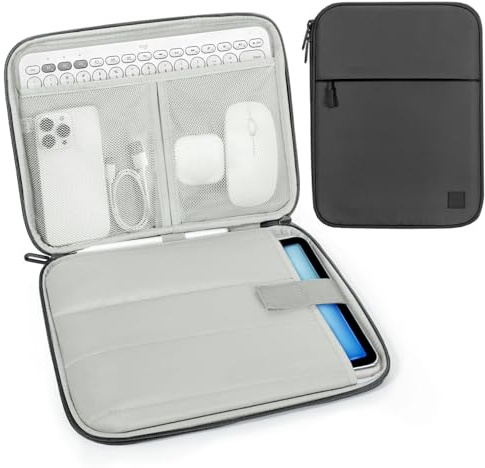 Dadanism 9-11 Tablet Tasche Hülle mit Polsterung für iPad Air 11 M4/M3, iPad Pro 11 M5/M4, iPad (A16) 11, iPad 10. Gen/Air 5/Air 4 10,9, iPad 9/8/7. Gen 10,2, Galaxy Tab A11+ 11, Schwarz+Grau
