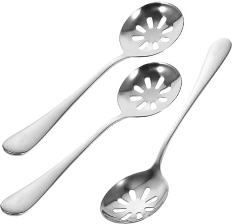 Générique 3 Pièces Couverts En Acier Inoxydable Ustensiles De Service Fettuccine Pâtes Cuillères À Fentes Pour Servir Cuillère Avec Trous Petite Cuillère À Fentes Cuillères À Spaghetti