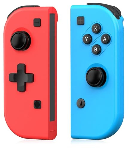 JoyPlay Manette pour Switch, L/R Manette Switch sans fil Joystick pour Switch/Lite/OLED avec Double Moteur, Capture d'écran, Gyroscope à 6 Axes
