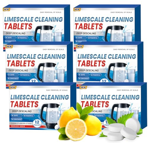 72 Pack Descaler for Kettle Tablets, All Purpose Limescale Remover Kettle, Powerful Kettles Cleaner for Kettles, Irons, Shower Heads, Coffee Machines