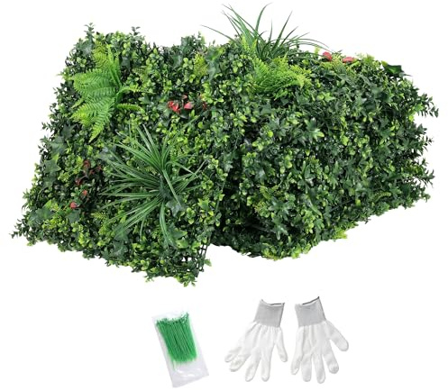 Outsunny Set de 6 Setos Artificiales Ocultación Jardín 50x50 cm Verde