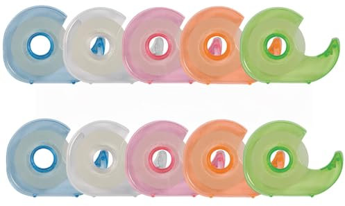 Self-Adhesive Tape with Dispenser Q-CONNECT 19mm 33m Assorted Colours/Small Office Accessories/Type-Office/Kind-Cristal/Material-PP/Colour-Transparent/Thickness (mm)-N.a. / Size-19/33mm/m