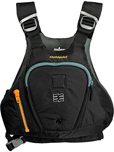 Stohlquist Edge Adult Men's Life Jacket PFD - High Mobility, Low Profile Boating Vest, Ultra Soft Buoyancy Foam - Ultimate Comfort for a Wider Range of Paddlers | Small/Medium, Mango/Black