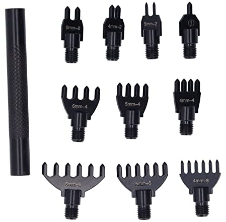 Perforatrice in Pelle , 10 Punte di Perforazione Perforatrice per Cintura Durevole Set di Scalpelli per Cuciture con Allacciatura Diamantata Fai da te per Artigianato in Pelle