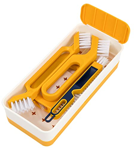 siismi 7-in-1 Joint Cleaning Brush Kit Grout and Gap Cleaning Brush Cleaning Brush for Deep Cleaning of Showers Floors Bathroom and Kitchen(Yellow)