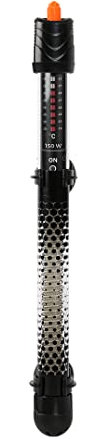 Aqua Della, Chauffe Aquarium 150W - 2,73x2,73x30,3cm, Submersible, Facile à Utiliser réglable, Plage de température Entre 20°c et 34°c, Conception compacte et Solide, Voyant Lumineux