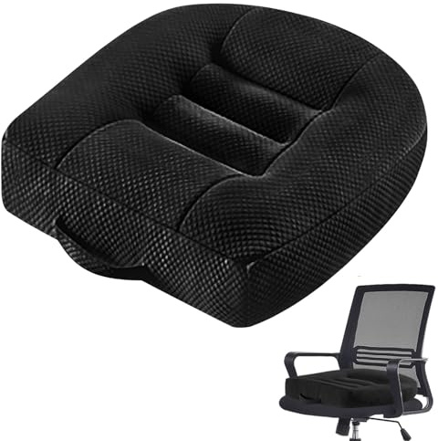 Aicharynic Cojín elevador de asiento para automóvil: 40x40cm, ergonómico,ortopédico, cojín para coche, silla de oficina, cojín para silla de ruedas o asiento elevador para adultos, cojín extra ancho