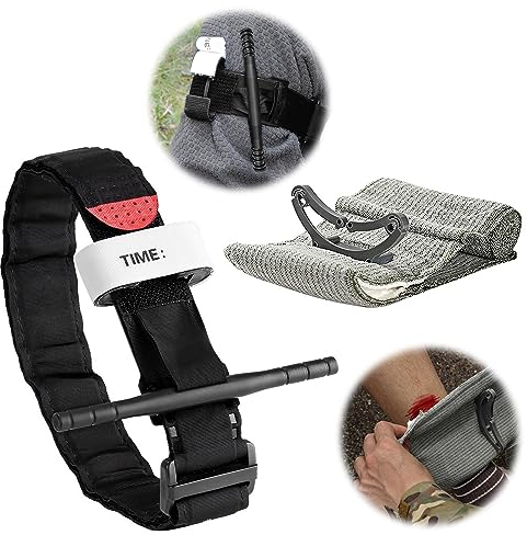 3.8 x 95cm Porte Garot a Tourniquet Militaire, Garrot Tourniquet, Pansement Israelien Compressif, Pansement Compressif Hemostatique Urgence pour Trousse de Secours, Militaire, Camping Randonnée