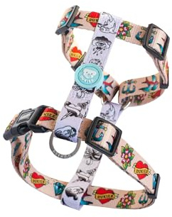 DUKIER - Arnés Clásico para Perros, Ajustable, Resistente, Accesorio Mascotas, contra Tirones, Tattoo, Talla S