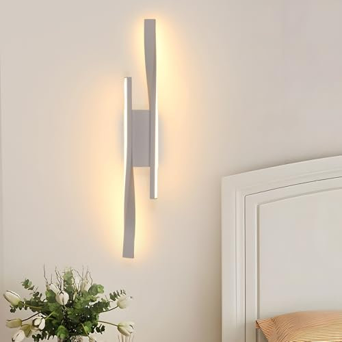 Comely Applique da Parete LED, 16W 1800LM Lampada da Parete Interno, Luce Bianca Calda 3000K Lampada Muro LED per Camera da Letto Soggiorno Cucina Corridoio, Bianco