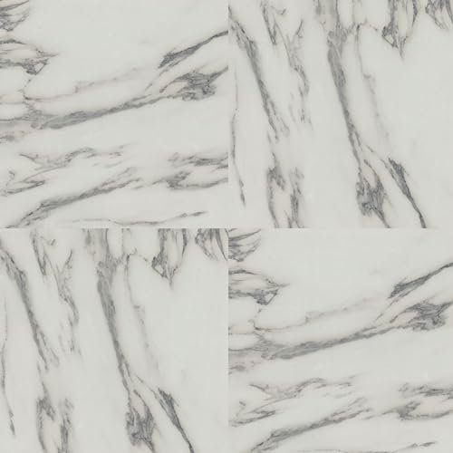 Arthouse | Carrara Marble Artifix Peel and Stick Vinyl Floor Tiles | Luxury Neutral White and Grey Marble Effect | Easy to Install for Kitchens and Bathrooms | 30 x 30cm | Pack of 10 Tiles