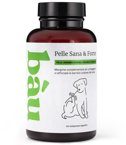 Bau Cosmesi Integratore Prurito Cane, Rimedi Anti-Prurito Pelle Sana, Ideale se il tuo Cane si Lecca le Zampe per Allergie o Dermatite, Supporto Sistema Immunitario con Ingredienti Naturali - 60 Cps