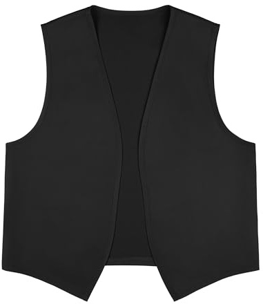 TOPTIE Gilet unisexe sans poche, Gilet victorien, Costume de paysan | Pas de boutons et pas de poche, Gilet de travail bénévole, gilet veste sans manches, pour supermarché, restaurant, employés