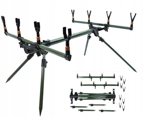 Premium Rutenhalter Rod pod Karpfenangeln 4 Ruten mit Auflagen & Tasche