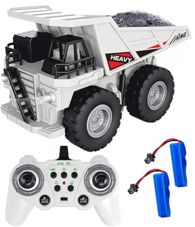 Hylukon Ferngesteuerter Muldenkipper, 2,4 GHz 6-Kanal-Baufahrzeug-Spielzeug mit Lichtern, Baustellenfahrzeuge Ferngesteuertes Auto für Kleinkinder, Kinder, Jungen und Mädchen