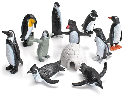 KQDRAVINE 11 Piezas Figuras de Pingüinos, Juego de Figuras de Animales de Pingüinos, Juguetes de Animales Marinos, Juguetes de pingüinos