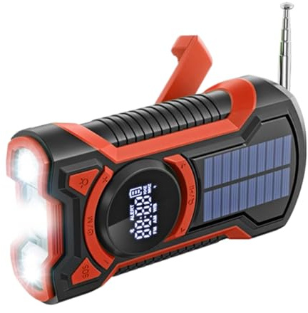 yakermur Radio Meteo | Radio a Manovella con Batteria 5000 mAh | Potente Torcia ricaricabile Altoparlante Multibanda per Viaggi Spiaggia Avventura Casa Palestra Uomini Donne