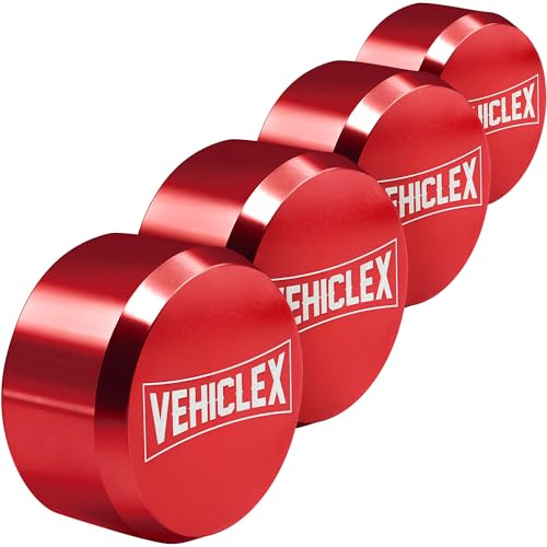 Vehiclex 4-Pack Heavy-Duty Puck Lock Set – Keyed Alike, Hidden Shackle Lock – Rust-Resistant Security for Trailers, Garages, Containers – Red
